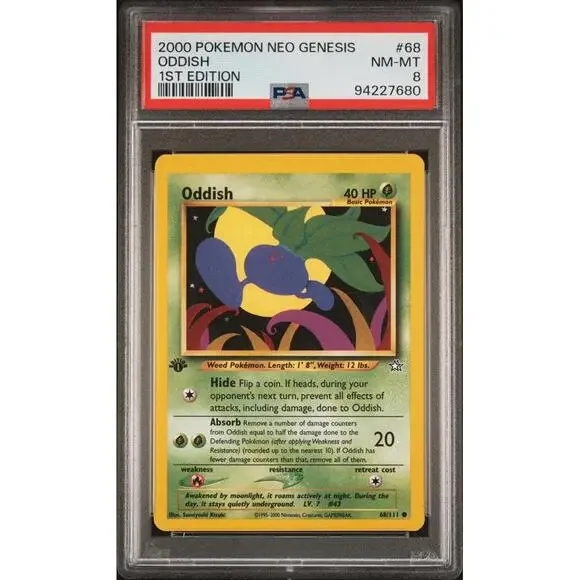 2000 Pokemon Neo Genesis First 1ST EDITION Oddish #68 Graded PSA 8 N MINT 68/111 - Picture 1 of 2